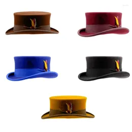 Berety staromodne Fedoras Top Hat Short Brimmed for Women Man Casual Wear