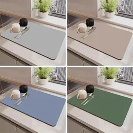 Carpets Kitchen Dish Drainer Diatomite Mat Soild Drain Pad Absorbent Drying Rug Sink Rugs Dinnerware Placemat Coffee Decor