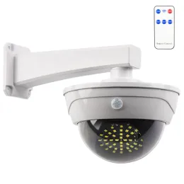 시스템 실외 시뮬레이션 태양 광 카메라 더미 감시 카메라 홈 돔 방수 가짜 CCTV 보안 카메라 LED 조명