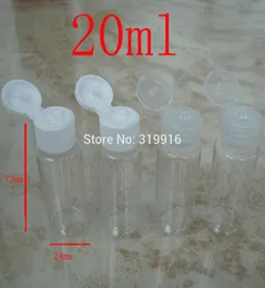 100 x 20 ml Transparent Mini Travel Bottle da viaggio Bottiglie di plastica BOTTONE PET VIALE Piccoli contenitori EL piccoli shampoo2409182