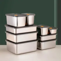 250 ml/600 ml/1000 ml 304 Bento stalowa stalowa pudełko na lunch z pokrywką pojemniki na żywność świeże pudełko na szczelne miejsce do przechowywania