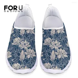 Scarpe casual Forudesigns Fashion Style Floral Sneaker's Sneaker Flower Stamping Flats Ladies Daily Lazy For Teenagers Girls 2024