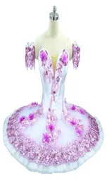 Klassisk balettdansdräkt Purple Professional Tutu Lilac Platter Competition Pancake Tutu Flower Fairy Classical Ballet Costu7380975