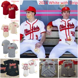 Jerse de beisebol de Ohio State Buckeyes Henry Kaczmar Josh Stevenson Mitchell Okuley Tyler Pettorini Landon Beidelschies Gavin Bruni Custom Ohio State Jerseys