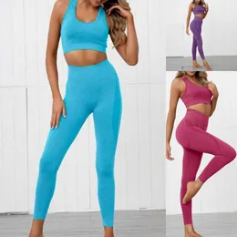 Abito fitness femminile abito sportivo abito fitness senza soluzione di continuità blu abita da yoga rosa grigio viola 2024 set di fitness autunno