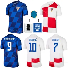 2024ユーロカップメンクロアシアサッカージャージ7マジャー9クラマリック13 Vlasic 17 Petkovic 4 Gvardiol 22 Juranovic 10 Modric Kovacic Brozovic Football Shird Kits National Team Team Team