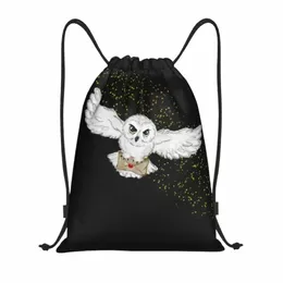 Owl Flight Tote Bag DrawString Ryggsäck Sport Gym Bag For Men Women Witch Magic Shop Sackpack F6O3#