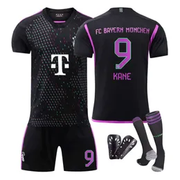 Soccer Jerseys 2324 Bayern Away Black Purple Number 9 Kane Football Jersey Set Jersey 10 Sane 25 Muller 19 Davis