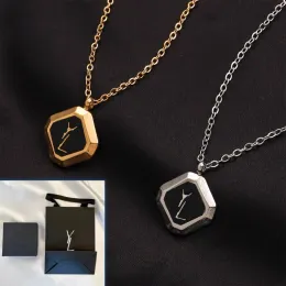 Ожерелья подвесные ожерелья винтажные женские подарки подарки из украшения золото, покрытые длинным цепным романтическим стилем женского подвеска классический дизайнерский бренд Nec Nec