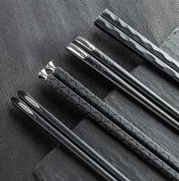 5 пар палочки для палочек для еды заостренные палочки, обычно используемые в домашнем использовании, и коробку с 243 мм черного ужина Chopsticka45242i1987207