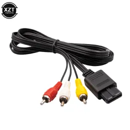 Kable 1,8 m AV TV RCA Wideo kabel sznurkowy dla SNES Kostka do gry dla Nintend N64/64 Kabel do gry SFC 2 złącza wyjściowe