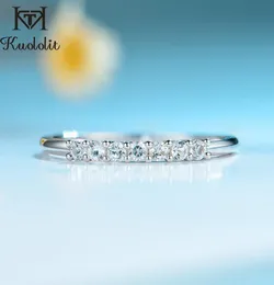 Kuololit 100 Natural Moissanite Topaz Gemstones Ring for Women Solid 925 Sterling Silver Wedding Band Gifts Fine Jewelry2792451