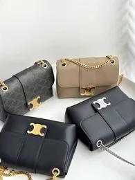 여성용 고급 디자이너 가방 셀리 선택 빅토어 체인 가방 중간 작은 단일 어깨 대각선 가방 원래 1 : 1 실제 로고와 박스
