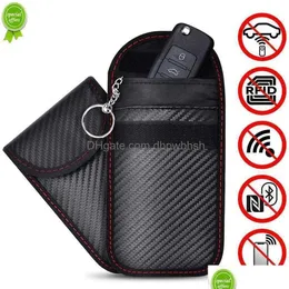 car Other Auto Electronics Car Rfid Signal Blocking Bag Er Blocker Case Faraday Cage Pouch For Keyless Keys Radiation Protection Cell Ph Dh94C