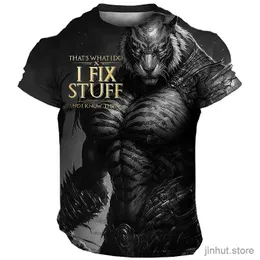 قمصان الرجال الضخمة ذات الحجم الكبير T-Shirt 3D Tiger Print Tees Tops Summer Disual Mens Animal Pattern T Shirt streetwear ملابس أزياء جافة سريعة