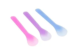 100pcs kozmetik spatula kaşıkları tek kullanımlık kavisli kepçe 13cm plastik makya