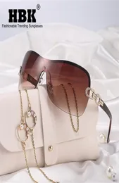 HBK Italia Oversize Sunglasse da sole a gradiente Wrap intorno agli occhiali da sole vintage Ladies Wide Shield Designer Shades Y2K 2205147662054