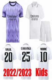 22 23 Benzema Real Madrids Kit Youth Jerseys Home Football Room Camavinga Asensio Rodrygo Boy Kid Kit 2022 2023 Униформа 3088415