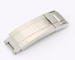 Carlywet 9mm x 9mm nytt klockband Buckle Glide Flip Lock Distribution Clasp Silver Borsted 316L Solid Metal rostfritt stål3035290