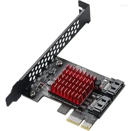 Bilgisayar Kabloları SATA PCI-E Adaptör 2 Bağlantı Noktaları 3.0-PCIE X1 Genişletme Kartı PCI BTC Madenciliği için Express Dönüştürücü