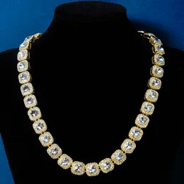 Дизайнерское ожерелье Хип -хоп мужские мужские 13 мм с полной алмазной кубинской цепью хип -хоп ночной клуб рэп полный бриллиант круглый квадрат ромба Скала Сахарное ожерелье