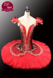 Dorosły Czerwony Czerwony Profesjonalny Tutu Red Ballet Tutus for Performance Black Swan Costume Girls Ballet TUTULD00149289928