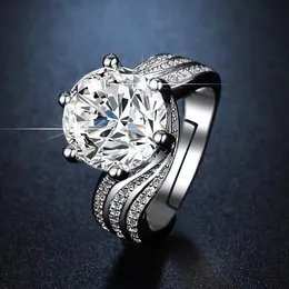 Moissanit Pigeon Egg III Love Diamond Ring Frauen luxuriöser Volldiamanttemperament luxuriöser Ring