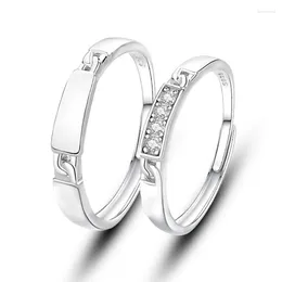 Ringos de cluster Kofsac Simple Connect para homens homens Valentim Gifts Chic 925 Sterling Silver Jewelry Charm Lovers Ring