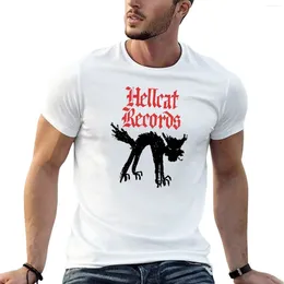 Men Polos Hellcat Records T-Shirt قمصان Tyrts Tees Tees Graphics Tirt for Men Cotton