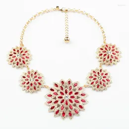 CHOKER ELEGANTI SCHENTI SCHENTI ROSSO ROSSO PENDANTI FLOWER PENDANTI COLLAR COLLAR COLLAR GOLLO PER GIOITÀ DELLE FAZI