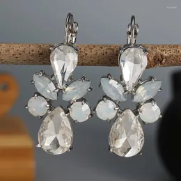 Dangle Ohrringe Wunderschönes Frauenoelste voller schillerner CZ Stone Sparkling Ohr Piercing Party Schmuck Tropfen