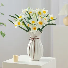 Dekorative Blumen 1PC Home Decor Seidenflores Arrangement Narzisse Blume künstliche falsche Narzissen Schönes Geschenk für