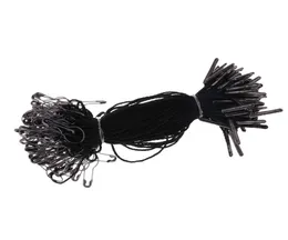 1000 pcs black hang tag string with black pear shaped safety pin 105cm good for hang garment tags6977512