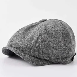 H4JA Berets старики старики Большой размер восьмиугольные шляпы Leisure шляпы для плюща для взрослых новостной кеп-кеп с большими мужчинами плюс Beret 56-58см 58-60 см 60-63 см D24418