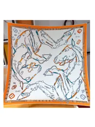 Alta qualidade H lenço de seda feminino designer de luxo grande xale de xale de verão cobertor Cabo Presente Decorativo Decorativo Bandeau de Kring Rolled Silk H 10a 90*90cm