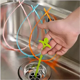 1PC Bathroom Cleaning Hook Cleaner Sticks Clog Remover Sewer Dredging Plastic Pipe Hair Dredging Kitchen Sink Tool Accessories