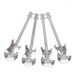 Tea Scoops 4 PCs Gitarre Edelstahl Musical Coffee Löffel Teelöffel Mischung