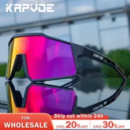 Kapvoe Cycling Glasses polarizou MTB Road Bike UV400 Protection Glasses Ultra Light Sport Eyewear Equipamento 240416