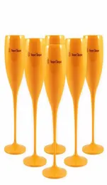 Moet Cups Akrilik Kırılamaz Şampanya Şarap Gözlükleri 6pcs Turuncu Plastik Şampanya Flütleri Akrilikler Partisi Wineglass Moets Chandon 7467270