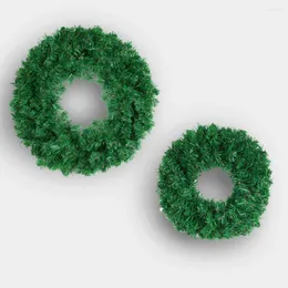 Decorative Flowers 30/40/50cm Wreath Artificial Green PVC Door Wreaths Seasonal Home The Christmas Ribbon Fall For Front