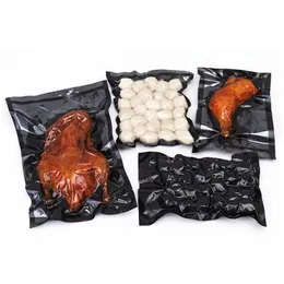 Вакуумные пакеты с герметизацией черная прозрачная пищевая упаковка запечатанная пластиковая нейлоновая сжатие прозрачно для сушено
