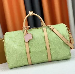 Designer Duffle Bag Fashion Peach Cabin Travel Bagage For Men Real Leather Top Quality Totes Axelväskor Mense Womens Handväskor Double Zip Stängningslå Namn Tagga