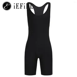 Herrbadkläder brottning singlet boxer trångt bodysuit jumpsuit en bit träning sport bodybuilding leotard atletisk unitard