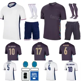 Euro Cup 2024 Inglaterra Jerseys de futebol 19 Rashford 18 Bowen 5 Stones 6 Maguire 2 Walker 7 Grealish 14 Phillips 17 Saka 10 Kits de camisa de futebol Bellingham Seleção nacional