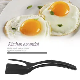 2024 2 In 1 Multifunctional Non-Stick Food Clip Tongs Fried Egg Cooking Turner Pancake Spatula Pizza Barbecue Omelet Kitchen Clamp for