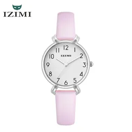 Womens new digital student belt watch ultra-thin waterproof quartz watch small plate mini watch