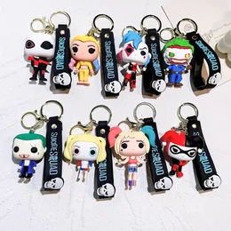 keychains men accessories designer key rings for women Superhero keychain Ugly Clown keychain Suicide Squad Harley Quinn action figure key chain pendant
