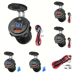 NEU 63W C Ladegerät 12V/24 V USB -Sockel 45W PD3.0 18W QC3.0 Dual -Ports mit LED -Voltmeter für Autoboot -Wohnmobilmotorrad