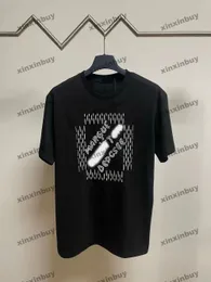 Xinxinbuy Men Designer Tee T Shirt 2024 Włochy Koralik Wzór Letter Jacquard Bawełna Bawełna Kobiety Kobiety Kobiety szary moreli