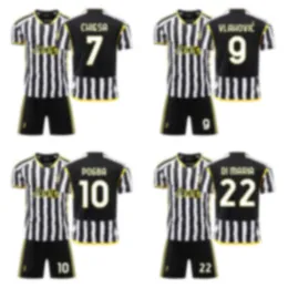 Soccer Sets/tracksuits 24 Juventus Home Football Jersey Hovic 9 Di Maria Training Match Team Kit Print